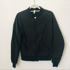 American Apparel Black Zip Bomber Jacket